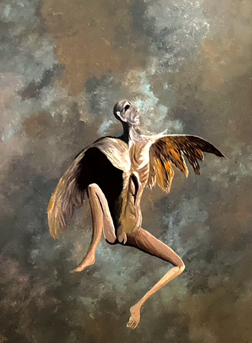 Angel Expelled from. Heaven
Cennetten Kovulan Melek, 40x50cm,
Acrylic on canvas, 2023